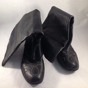 Womens Riding Boots No 704b Black Studded Sz US 8